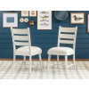 Lake House Pinecone and Dried Tobacco Dining Room Set w/ Sailcloth Ladder Back Chairs