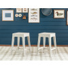 Lake House Sailcloth and Pinecone Counter Height Dining Room Set w/ Sailcloth Stools