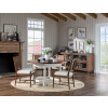 Lake House Sailcloth and Pinecone Round Dining Room Set w/ Pinecone Woven Back Chairs