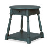 Lake House Sea Glass Round End Table w/ Drawer