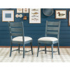 Lake House Pinecone and Dried Tobacco Dining Room Set w/ Sea Glass Ladder Back Chairs