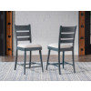 Lake House Sea Glass Ladder Back Counter Height Chair (Set of 2)