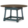Lake House Sea Glass and Dried Tobacco Round Dining Table