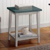 Banjar Side Table (Antique White and Antique Teal)