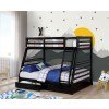 California IV Twin over Full Bunk Bed w/ 2 Drawers (Black)
