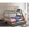 Emilie Twin over Full Bunk Bed w/ Trundle (Warm Gray)