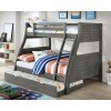 Hoople Twin over Full Bunk Bed w/ Trundle (Gray)