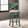 Clarence 24 Inch Swivel Barstool (Antique Green) (Set of 2)