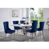 Valdevers Dining Room Set w/ Navy Chairs