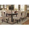 Sania III 84-Inch Dining Room Set w/ Beige Chairs