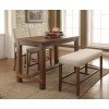 Sania II Counter Height Dining Set w/ Bench (Natural Tone)