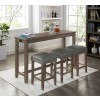 Caerleon 4-Piece Counter Height Dining Set (Wire-Brushed Gray)