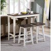Elinor 3-Piece Bar Table Set (White and Gray)