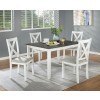 Anya 5-Piece Dining Room Set (Distressed White)