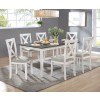 Anya 7-Piece Dining Room Set (Distressed White)