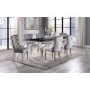 Neuveville Dining Room Set w/ Black Tabletop and Gray Chairs
