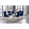 Neuveville Dining Room Set w/ Black Tabletop and Navy Chairs