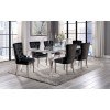 Neuveville Dining Room Set w/ White Tabletop and Black Chairs