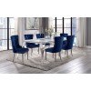 Neuveville Dining Room Set w/ White Tabletop and Navy Chairs
