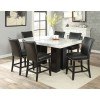 Camila Rectangular Counter Height Dining Set w/ Black Chairs