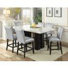 Camila Rectangular Counter Height Dining Set w/ Silver Chairs
