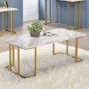 Calista Coffee Table (Gold and White)