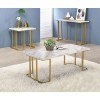 Calista Occasional Table Set (Gold and White)