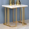 Calista End Table (Gold and White)