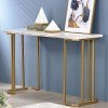 Calista Sofa Table (Gold and White)