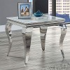 Wetzikon End Table (White and Silver)