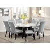 Camila Square Dining Room Set w/ Silver PU Chairs
