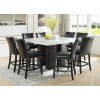 Camila Square Counter Height Dining Set w/ Black Chairs