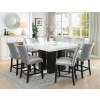 Camila Square Counter Height Dining Set w/ Silver Chairs
