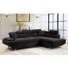 Foreman Right Chaise Sectional w/ Pull-Out Bed (Black)