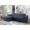 Patty Sectional w/ Pull-Out Sleeper (Bluish Gray)