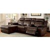 Hardy Reclining Sectional w/ Console (Brown)