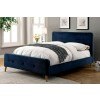 Barney Queen Upholstered Bed (Navy)