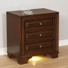 Brandt Nightstand w/ USB and Power Outlet (Brown Cherry)