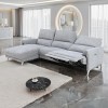 Brande Gray Left Chaise Power Reclining Sectional