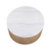 Colvin Toffee 36-inch Round Marble Top Coffee Table w/ Casters
