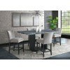 Valentino Counter Height Dining Room Set w/ Francesca Grey Chairs (Grey)