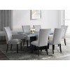 Valentino Dining Room Set w/ Francesca Grey Chairs (Grey)