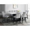Valentino Counter Height Dining Set w/ Grey Francesca Chairs
