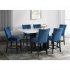 Valentino Counter Height Dining Set w/ Blue Francesca Chairs