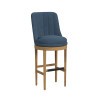 Carmen Swivel Bar Stool w/ Blue Fabric (Set of 2)