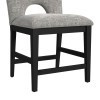 Oregon Black Counter Side Chair w/ Grey Fabric (Set of 2)