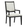 Versailles Square Back Arm Chair (Black) (Set of 2)