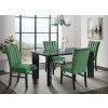 Bellini Rectangular Dining Room Set (Grey) w/ Emerald Velvet Chairs