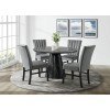Bellini Round Dining Room Set (Grey) w/ Grey Velvet Chairs