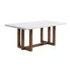 Morris White Marble Top Dining Table (Espresso)